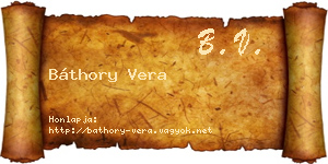 Báthory Vera névjegykártya